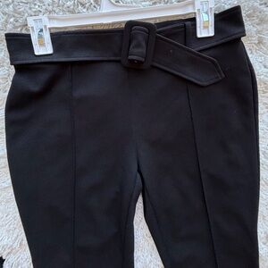 Elegant Belted Black Flare Pants
